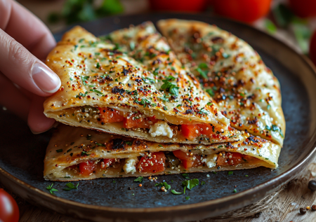 Татарская выпечка с изюминкой — кыстыбыи с козьим сыром, овощами и киноа