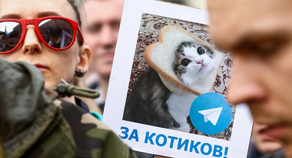 Митинг за свободу интернета и в защиту мессенджера Telegram в Москве