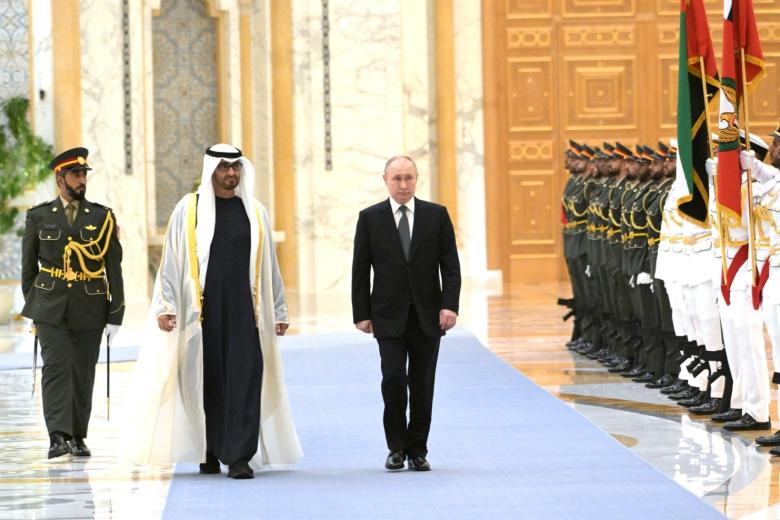 Президент Владимир Путин с президентом Объединённых Арабских Эмиратов Мухаммедом бен Заидом Аль Нахайяном