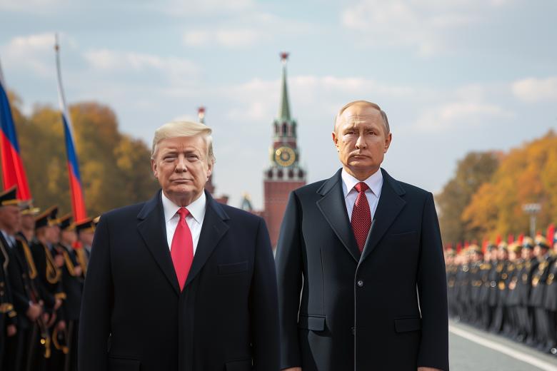 Дональд Трамп и Владимир Путин в представлении ИИ