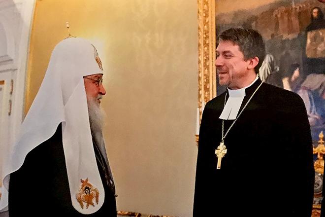 Патриарх Кирилл и архиепископ Евангелическо-лютеранской церкви Урмас Вийлма