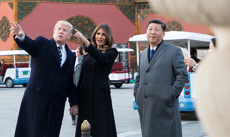 Дональд и Мелания Трамп и Си Цзиньпин