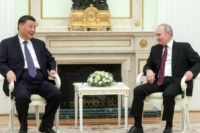 Президент РФ Владимир Путин c председателем Китайской Народной Республики Си Цзиньпином
