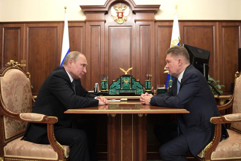 Президент РФ Владимир Путин и председатель правления ПАО «Газпром» Алексей Миллер