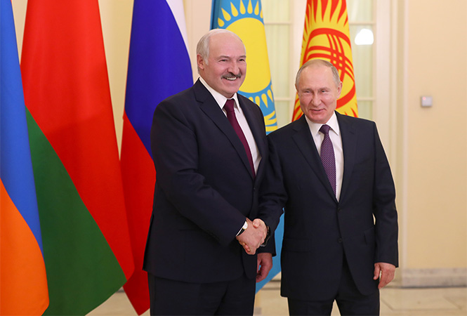 Александр Лукашенко и Владимир Путин