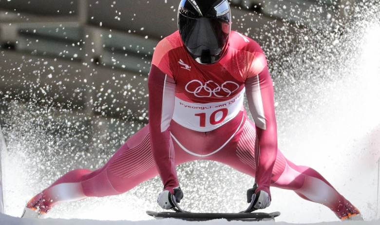 Олимпийский спортсмен из России Никита Трегубов, завоевавший серебряную медаль на соревнованиях по скелетону на XXIII зимних Олимпийских играх