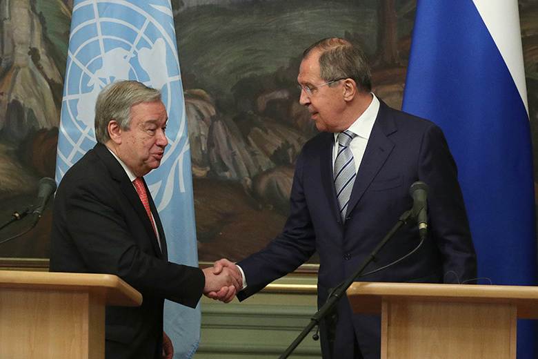 Антониу Гутерриш и Сергей Лавров 