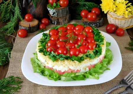 Салат «Красное море» с крабовыми палочками: вкусно и красиво
