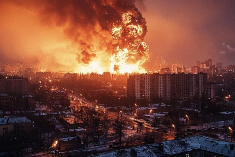 Взрывы в Днепре в представлении ИИ