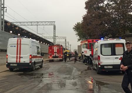 Тушение пожара на площади трех вокзалов в Москве сняли с воздуха