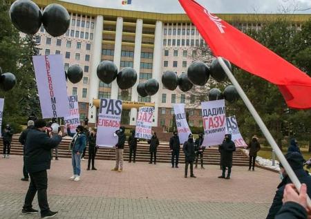 Протестующие в Молдавии выложили навоз перед зданием парламента