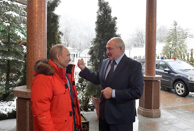 Владимир Путин и Александр Лукашенко