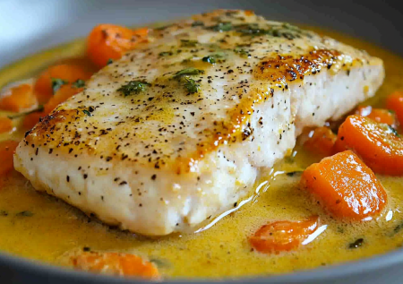 Минтай с морковью в сливочно-горчичном соусе на сковороде — вкусно и быстро