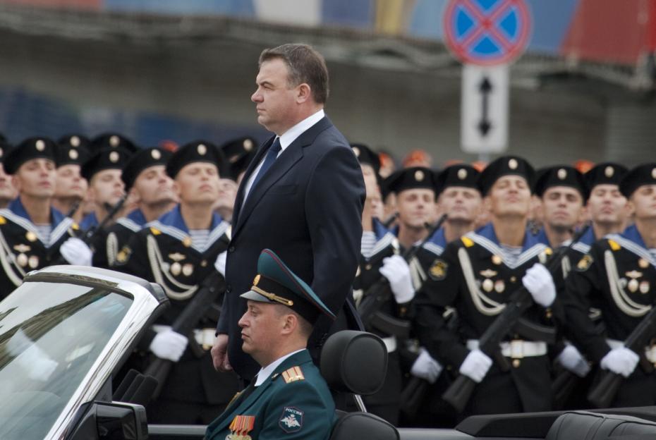 Министр обороны России Анатолий Сердюков, репетиция парада на Красной площади, 2010 год