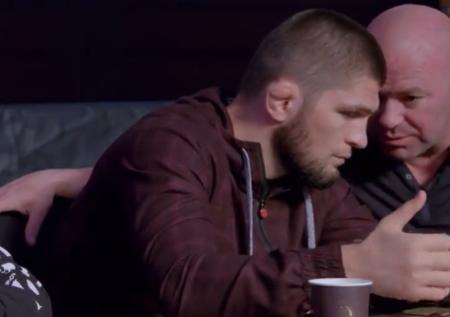 В Сети появилось видео, как глава UFC уговаривает Хабиба провести бой 