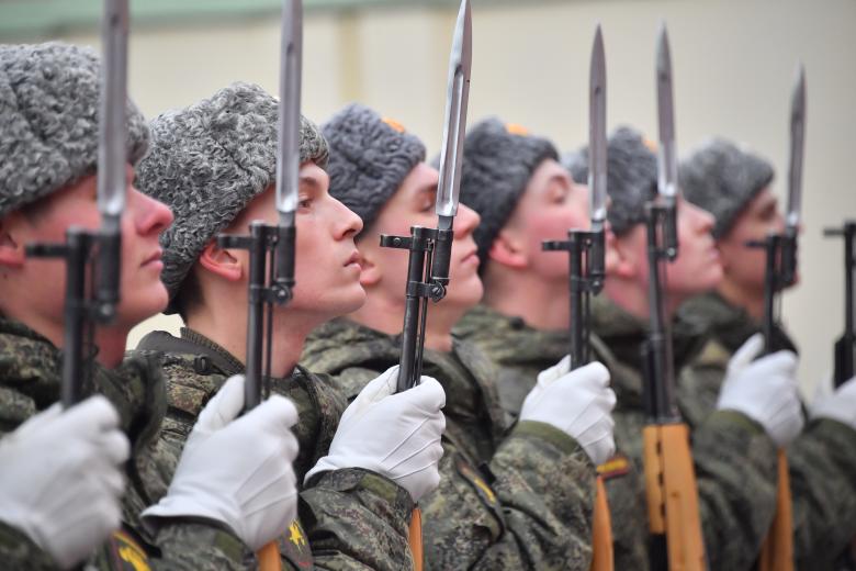 Военнослужащие роты почётного караула Преображенского полка