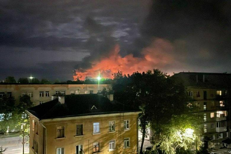 Последствия атаки беспилотников в Пскове