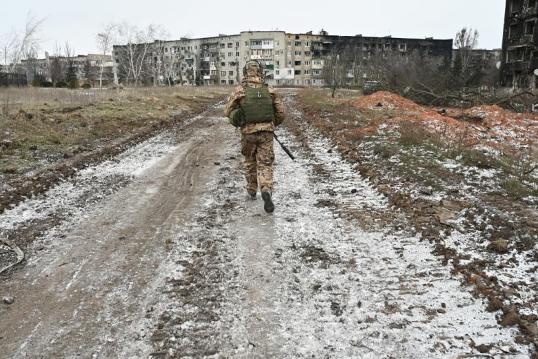 Боец подразделения ЧВК «Вагнер» в Соледаре