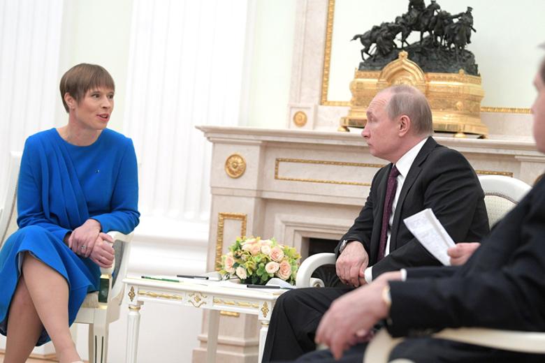 Президенты Эстонии и РФ Керсти Кальюлайд и Владимир Путин