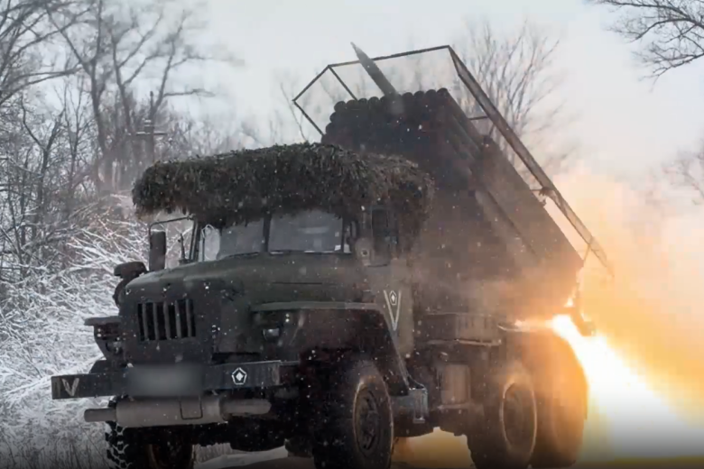 Боевая работа РСЗО БМ-21 «Град» в зоне СВО