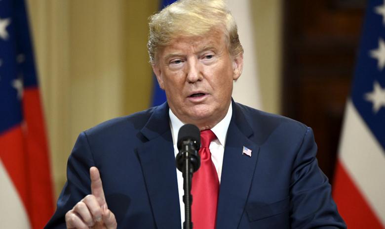 Дональд Трамп на саммите в Хельсинки
