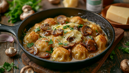 Хит из магазинных пельменей: вкуснятина с грибами на сковороде