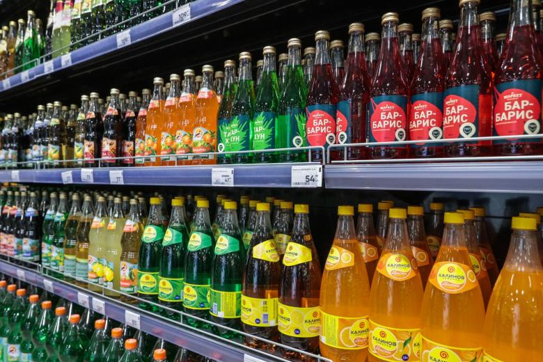 Продажа газированной воды в супермаркете