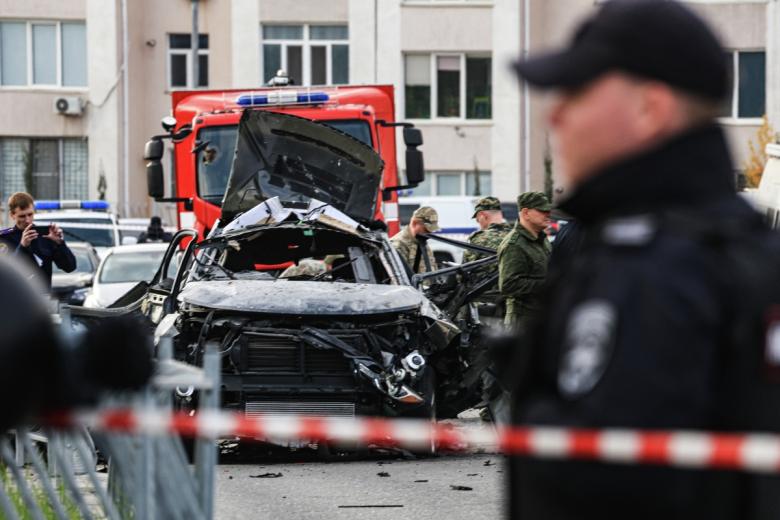 На месте взрыва автомобиля в Севастополе