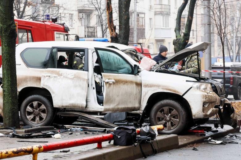 Взрыв автомобиля в Донецке