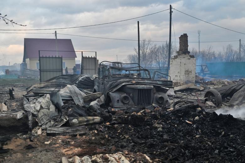 Пожар в Называевске Омской области