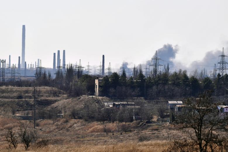 Вид на завод "Азовсталь", город Мариуполь