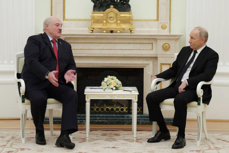 Президенты России и Белоруссии Владимир Путин и Александр Лукашенко