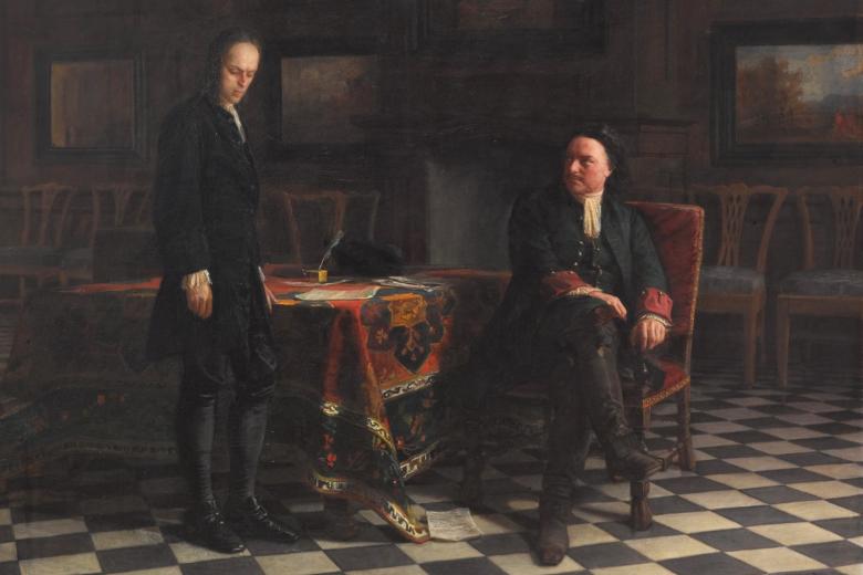 «Пётр I допрашивает царевича Алексея». Н. Н. Ге, 1871 год