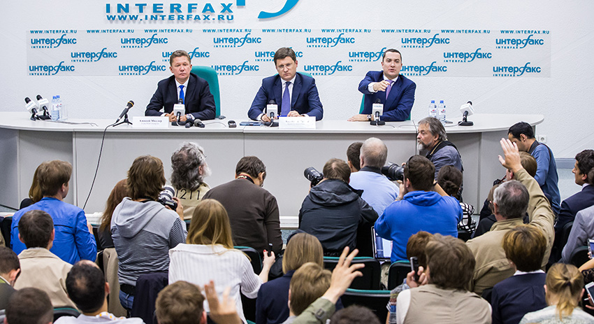 Пресс-конференция Министра энергетики РФ Александра Новака и Алексея Миллера по вопросам поставки газа на Украину