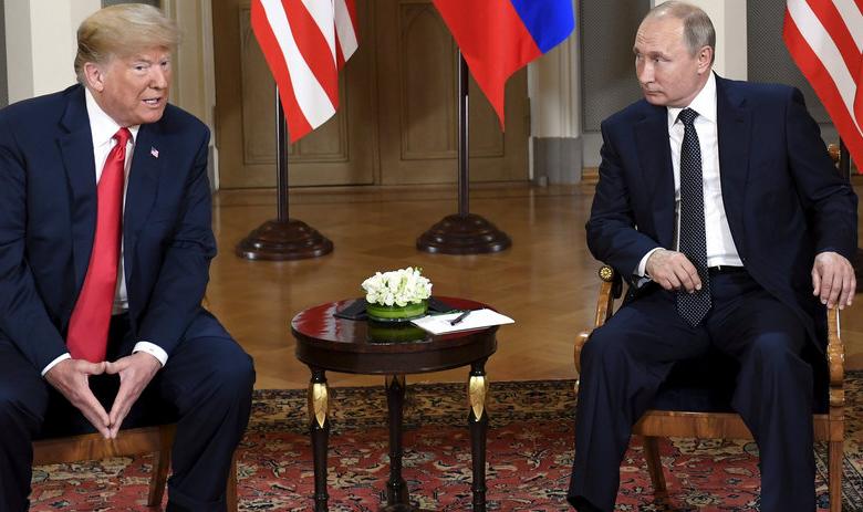Владимир Путин и Дональд Трамп на саммите в Хельсинки