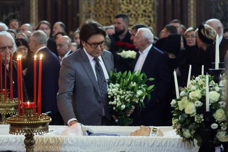 Андрей Малахов на церемонии прощания с художником-монументалистом, скульптором Зурабом Церетели в храме Христа Спасителя в Москве