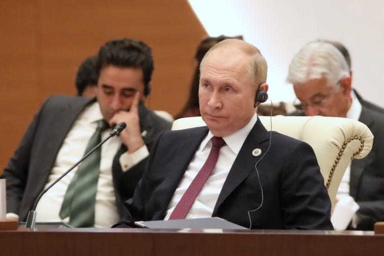 Владимир Путин на саммите ШОС в Самарканде в 2022 году
