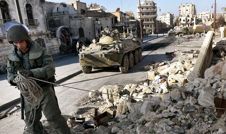 Работа российских военных инженеров в Алеппо, Сирия