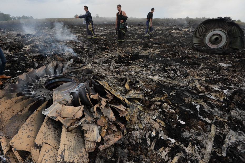 Место крушения Boeing 777 Malaysia Airlines