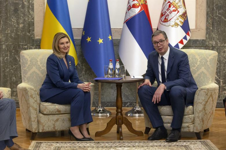 Президент Сербии Александр Вучич и первая леди Украины Елена Зеленская