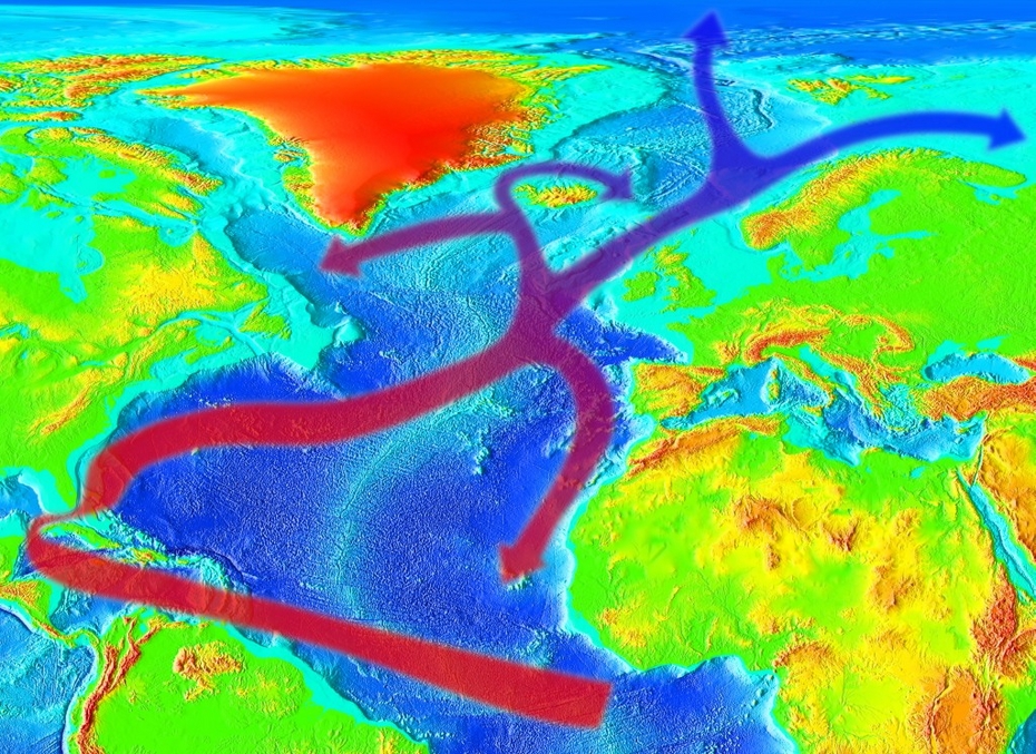 Карта теплого морского течения Гольфстрим