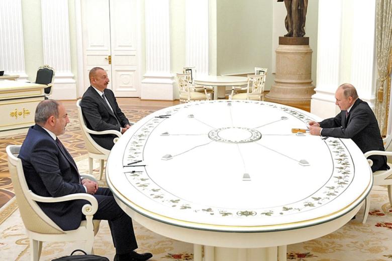 Встреча Владимира Путина с президентом Азербайджана Ильхамом Алиевым и премьер-министром Армении Николом Пашиняном