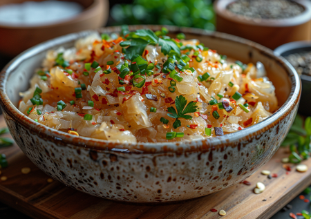 Поэтапный рецепт квашеной капусты с лучком — сочно и вкусно