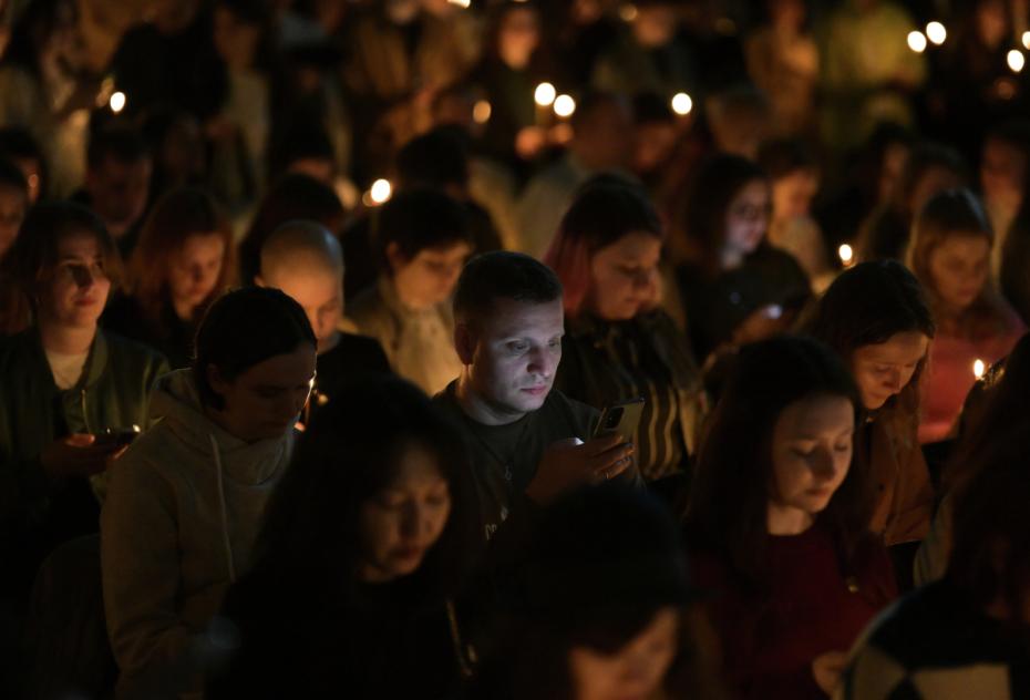 Пасхальное богослужение в лютеранской церкви Святой Анны в Санкт-Петербурге
