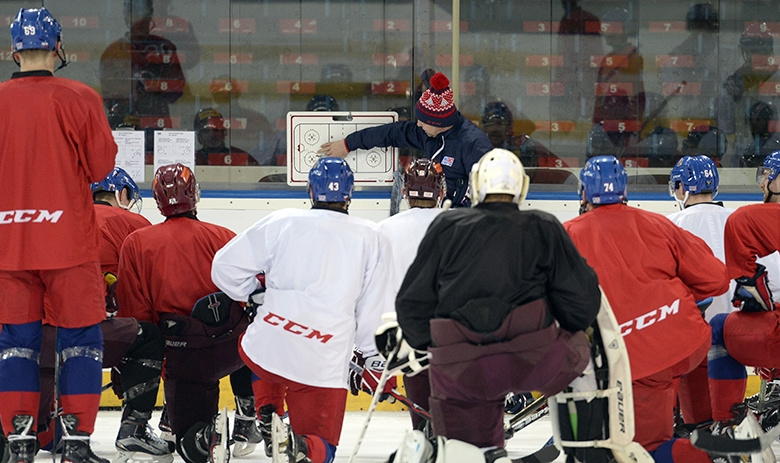 Тренировка олимпийской сборной Чехии по хоккею