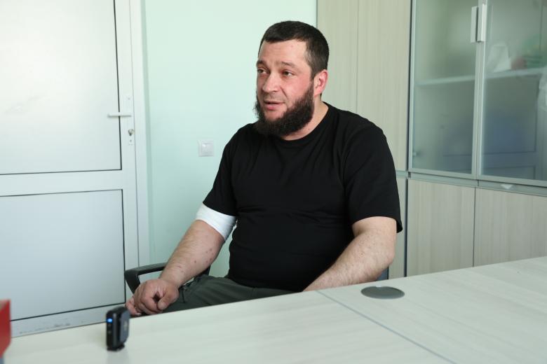 Командир первого элитного штурмового взвода батальона «Хохла» спецназа «Ахмат» с позывным Абрек 