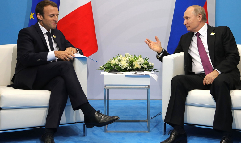 Эмманюэль Макрон и Владимир Путин
