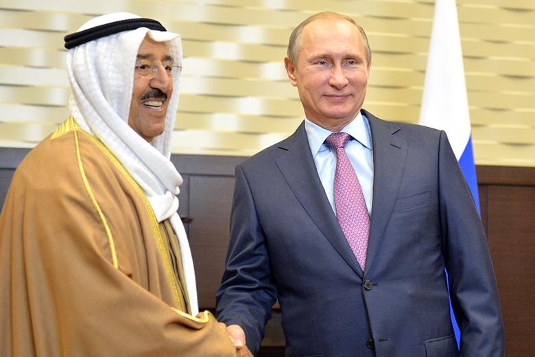 Эмир Кувейта Сабах Аль Ахмед Аль Джабер Ас Сабах и президент РФ Владимир Путин