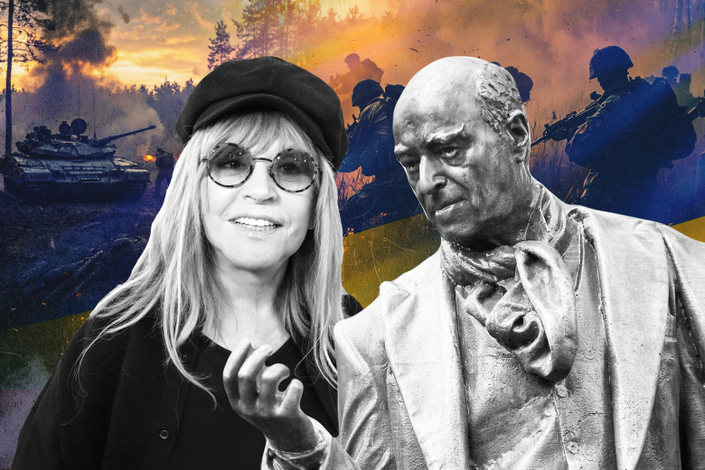 Алла Пугачева, памятник народному артисту СССР Владимиру Этушу на Новодевичьем кладбище