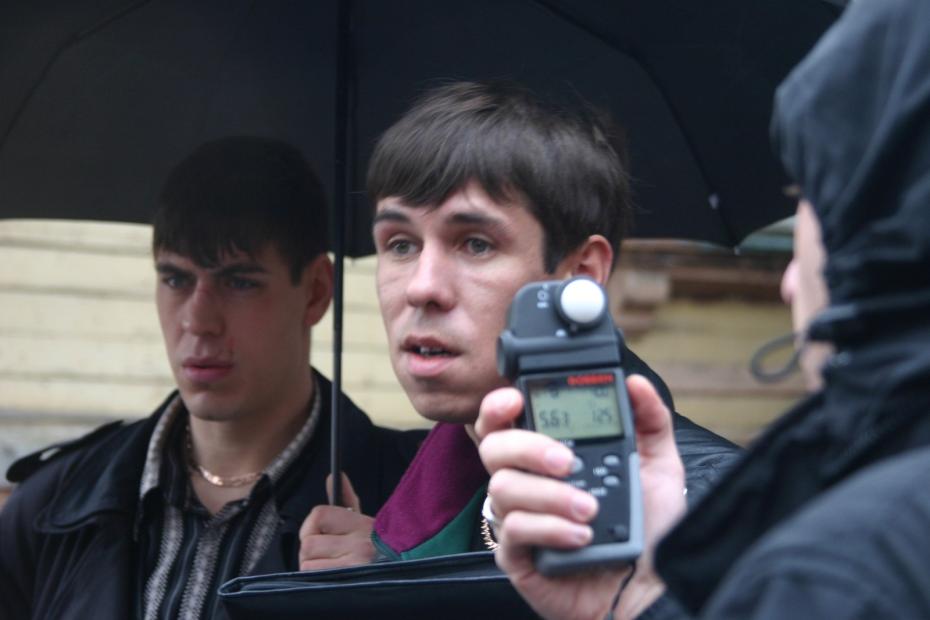 Дмитрий Дюжев и Алексей Панин на съемках фильма «Жмурки»